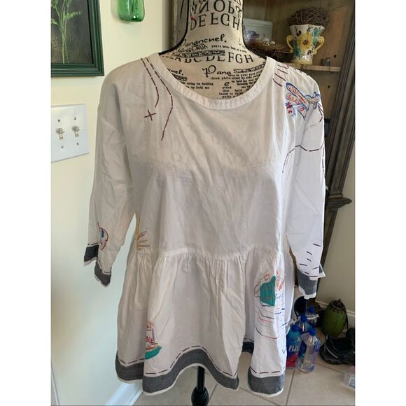 Anthropologie Holding Horses World Traveler Peplum Top - Picture 14 of 14